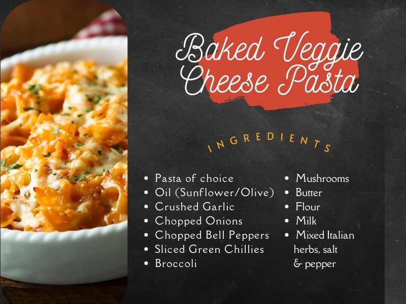 Simple Pasta Recipes Baked Veggie Cheese Pasta